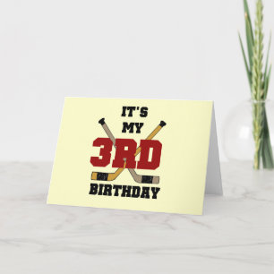 ホッケー3歳の誕生日Tシャツと贈り物 カード