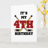 ホッケー4th誕生日Tシャツとギフト カード (黄色い花)
