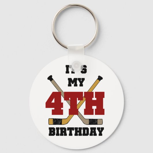 ホッケー4th誕生日Tシャツとギフト キーホルダー (正面)