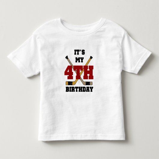 ホッケー4th誕生日Tシャツとギフト トドラーTシャツ (正面)