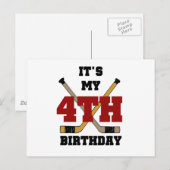 ホッケー4th誕生日Tシャツとギフト ポストカード (正面/裏面)