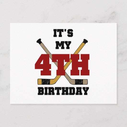 ホッケー4th誕生日Tシャツとギフト ポストカード (正面)