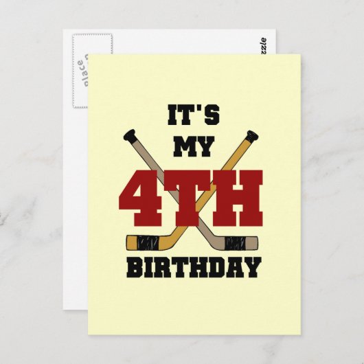 ホッケー4th誕生日Tシャツとギフト ポストカード (正面/裏面)