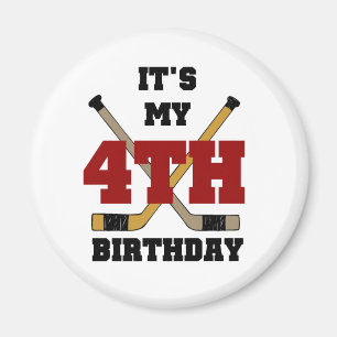 ホッケー4th誕生日Tシャツとギフト マグネット