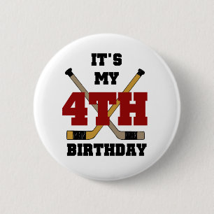 ホッケー4th誕生日Tシャツとギフト 缶バッジ
