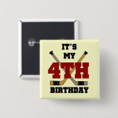 ホッケー4th誕生日Tシャツとギフト 缶バッジ (正面&裏面)