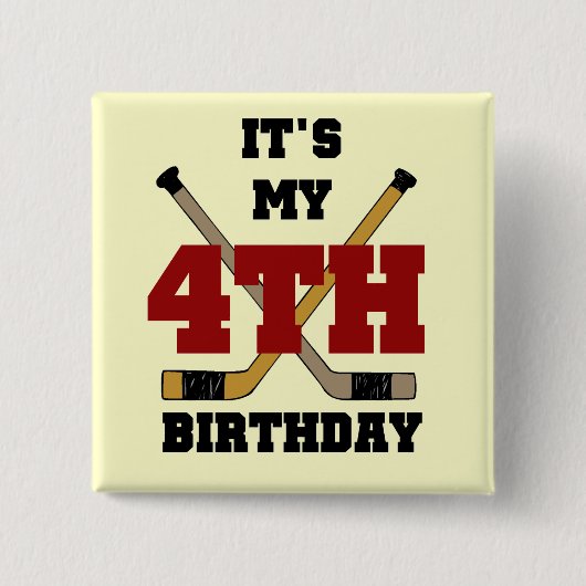 ホッケー4th誕生日Tシャツとギフト 缶バッジ (正面)