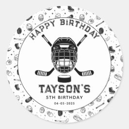 ホッケー5歳の誕生日パーティーにぴったり! ラウンドシール