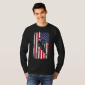 ホッケー アメリカ国旗 アイスホッケー 米国旗 愛国者 Tシャツ (正面フル)
