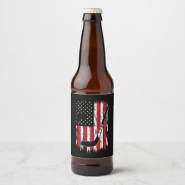 ホッケー アメリカ国旗 スポーツ レトロ ヴィンテージ ビールラベル