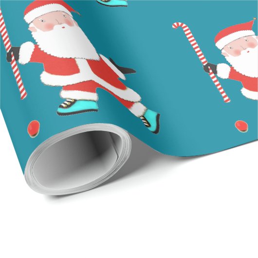 ホッケー クリスマス ギフト包装紙 ラッピングペーパー (ロールコーナー)
