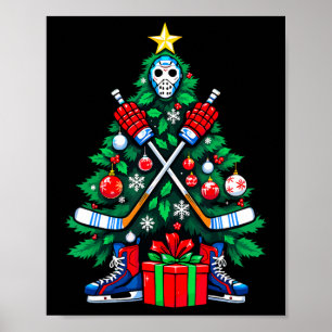 ホッケー クリスマス ツリー クリスマス 新年 ホッケー プレーヤー ポスター
