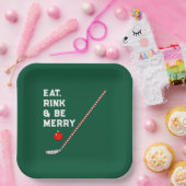ホッケー クリスマス ホリデーパーティー ペーパープレート (パーティー)