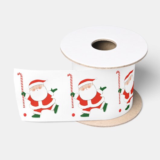 ホッケー クリスマス ホリデー サテンリボン (リール)