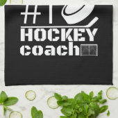 ホッケー·スケート·タオルコーチ1号白黒 キッチンタオル (折り畳み)