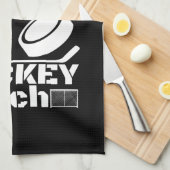 ホッケー·スケート·タオルコーチ1号白黒 キッチンタオル (四つ折り)