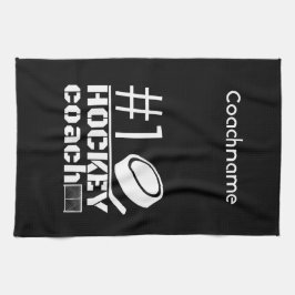 ホッケー·スケート·タオルコーチ1号白黒 キッチンタオル