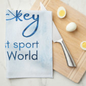 ホッケー·スケート·タクールオル·スポーツ·ブルー キッチンタオル (四つ折り)