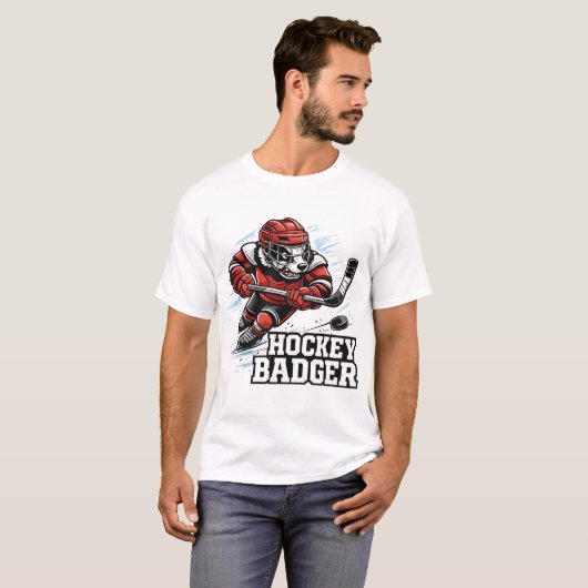 ホッケー・バッドジャー - 氷上の猛者 Tシャツ (正面フル)