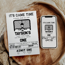 ホッケー ファーストイヤー ダウン 1歳の誕生日 招待状