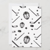 ホッケー ブラック＆ホワイト 11歳の誕生日 招待状 (裏面)