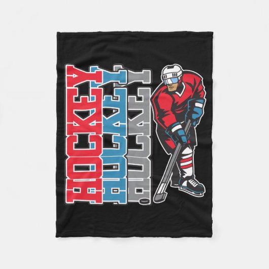 ホッケー、ホッケー、ホッケー フリースブランケット (正面)