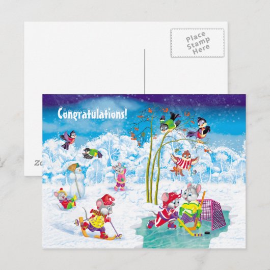 ホッケー ポストカード (正面/裏面)