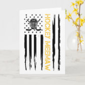 ホッケー ミームオー ホッケー プレーヤー アメリカ国旗 カード (黄色い花)