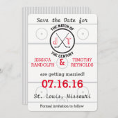 ホッケー ラブ セーブ・ザ・デート 招待状 (正面/裏面)