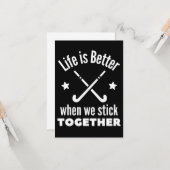 ホッケー: 一緒に頑張れば人生はもっと楽しくなる。 カード (正面/裏面インサイチュ)