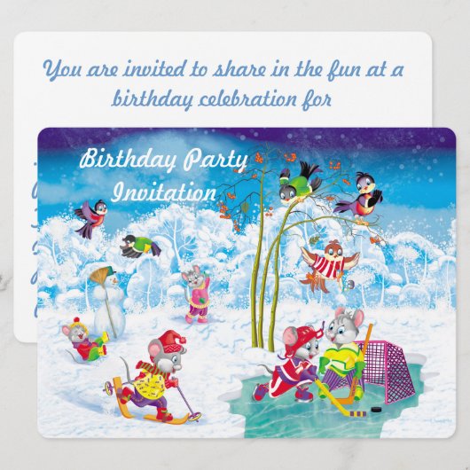 ホッケー 招待状 (正面/裏面)