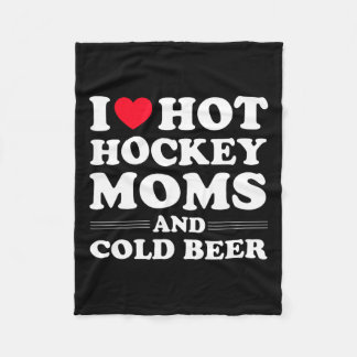 ホッケーIはホットホッケーママとコールドビールが大好き フリースブランケット