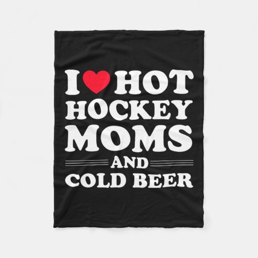 ホッケーIはホットホッケーママとコールドビールが大好き フリースブランケット (正面)