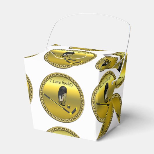 ホッケーIスティックとヘルメットを使用したカスタムデザインが大好き フェイバーボックス (正面サイド)