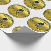 ホッケーIスティックとヘルメットを使用したカスタムデザインが大好き ラッピングペーパー (角)