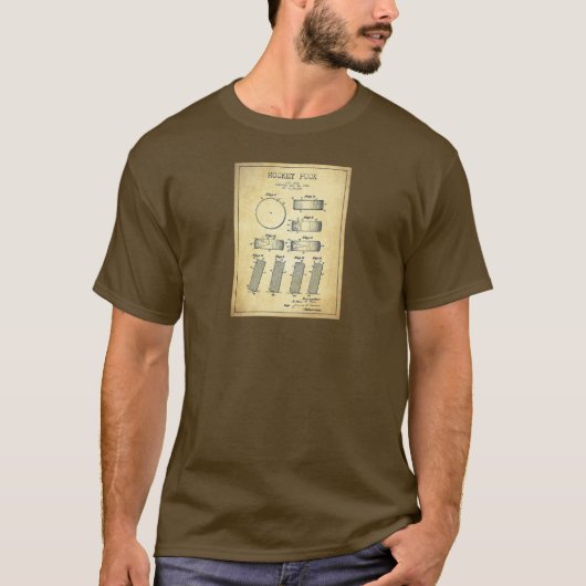 ホッケーPUCK'er! アイスホッケー用パックのためのパテントのスケッチ! Tシャツ (正面)