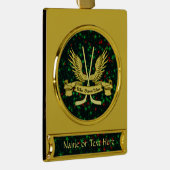 ホッケーwhoスコアが勝つカスタム休日オーナメント ゴールドプレートバナーオーナメント (右)