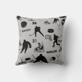 ホッケ熱狂するーパーソナライズされた枕 クッション (裏面)