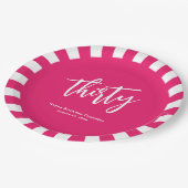 ホッシンプルトはっきりした・ピンクと白30歳の誕生日パーティー ペーパープレート (アングル)