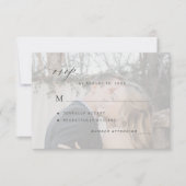 ホッシンプルトオーバーレイ黒と白結婚の 出欠カード (正面)