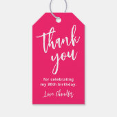 ホッシンプルトピンクと白の誕生日パーティーありがとう ギフトタグ (正面)
