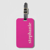 ホッシンプルミニマルパーソナライズされたトピンク ラゲッジタグ (正面縦)