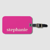 ホッシンプルミニマルパーソナライズされたトピンク ラゲッジタグ (正面横)
