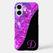 ホッスタイリッシュトピンクブラックパープルグリッターモノグラム Case-Mate iPhoneケース (裏面)