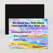 ホッチングザトーラーバー（ユダヤ教の）バル・ミツバー招待状返信 出欠カード (正面/裏面)