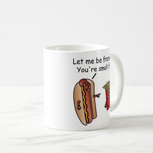 ホットおもしろいドッグフフランスのライズフードパン コーヒーマグカップ (正面右)