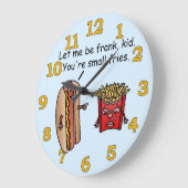 ホットおもしろいドッグフフランスのライズフードパン ラージ壁時計 (傾斜)
