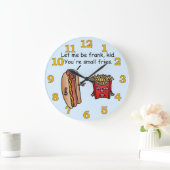 ホットおもしろいドッグフフランスのライズフードパン ラージ壁時計 (ホーム)