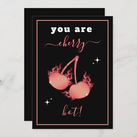 ホットさくらんぼプンロマンチックバレンタインズデイガールフレンド シーズンカード (正面/裏面)