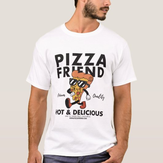 ホットでおいしいピザ Tシャツ (正面)